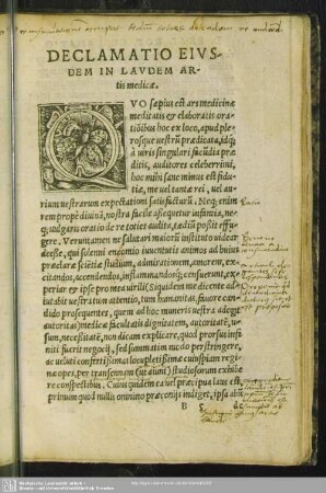 Declamatio eiusdem in laudem artis medicae