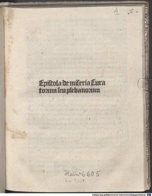 Epistula de miseria curatorum seu plebanorum