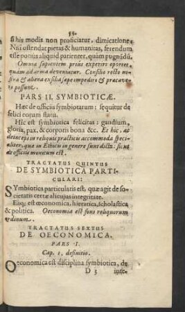 Tractatus Sextus De Oeconomica.