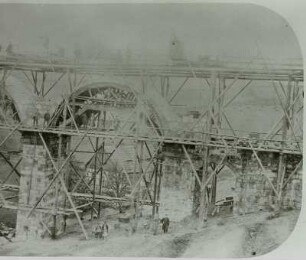Sebnitz-Hainersdorf, Viadukt im Bau, 1875