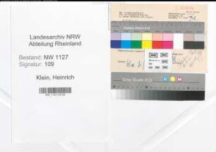 Entnazifizierung Heinrich Klein , geb. 01.10.1903 (Lehrer)