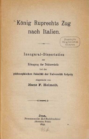 König Ruprechts Zug nach Italien