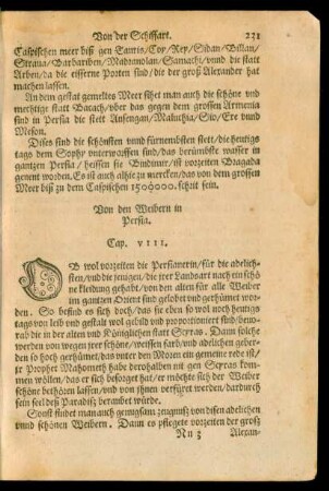 Von dern Weibern in Persia. Cap. VIII.