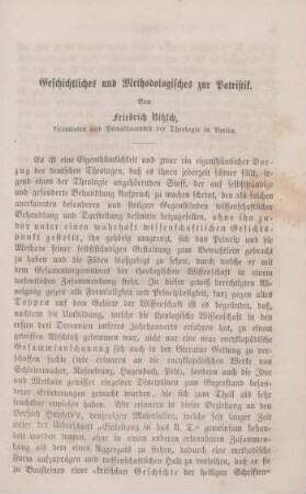 37-63 Geschichtliches und Methodologisches zur Patristik