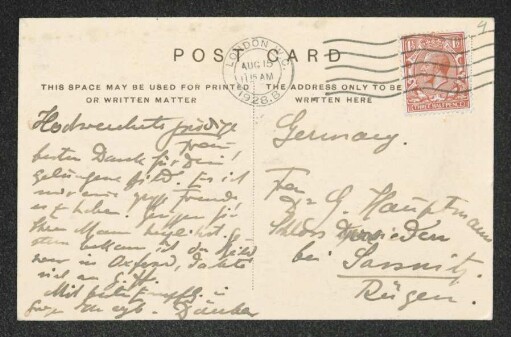 Brief von Theodor Däubler an Margarete Hauptmann