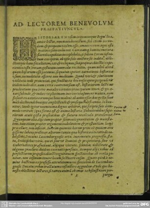 Ad Lectorem Benevolum Praefatiuncula