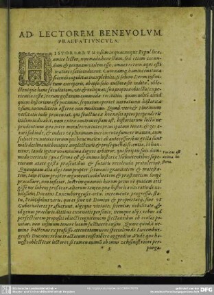 Ad Lectorem Benevolum Praefatiuncula