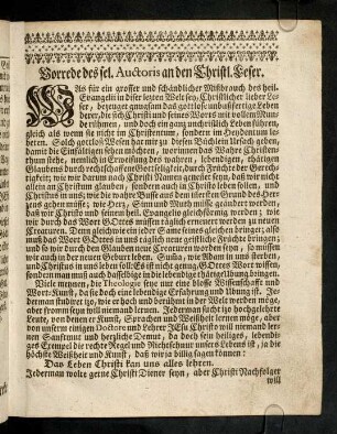 a4r-b2r, Vorrede sel. Auctoris an den Christl. Leser