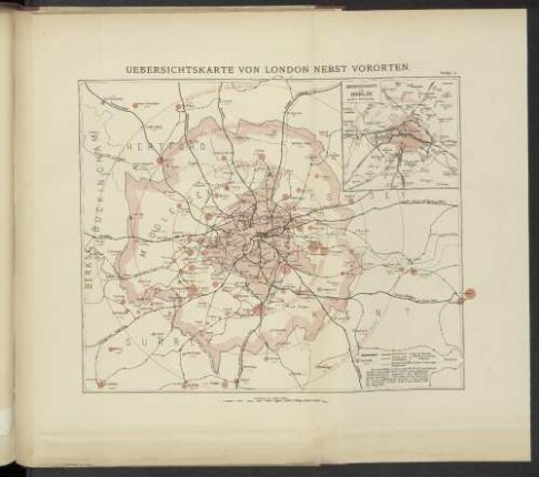 Tafel 2. Uebersichtskarte Von London Nebst Vororten