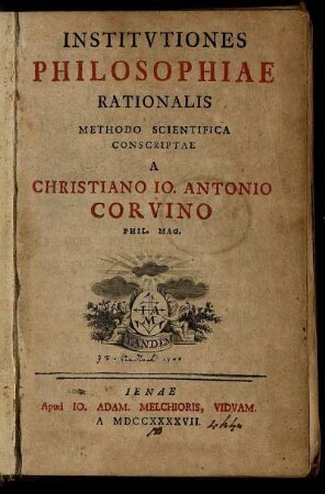 Institutiones Philosophiae Rationalis Methodo Scientifica Conscriptae