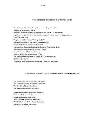 Verzeichnis der benutzten Tageszeitungen und Zeitschriften