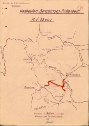 Verbesserung der Straße von Bergalingen nach Rickenbach