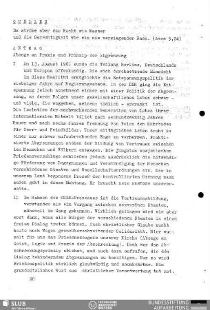 Antrag "Absage an Praxis und Prinzip der Abgrenzung"