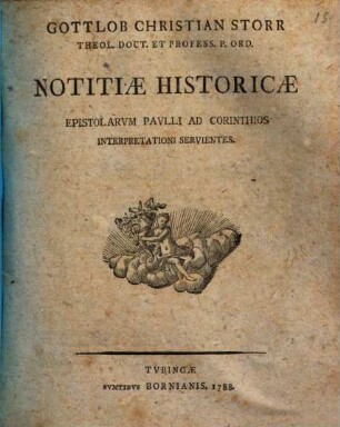 Notitiae historicae, Epistolarum Paulli ad Corinthios interpretationi servientes