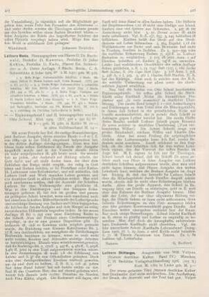 416-417 [Rezension] Vesper, Will (Hrsg.), Luthers Dichtungen