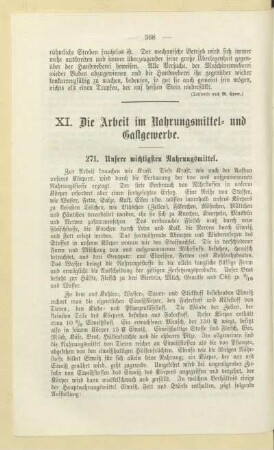 XI. Die Arbeit im Nahrungsmittel- und Gastgewerbe