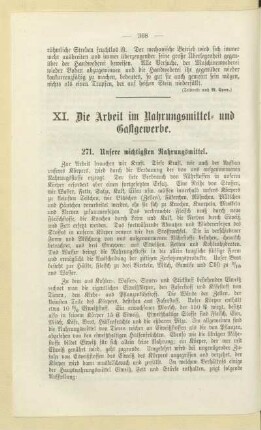 XI. Die Arbeit im Nahrungsmittel- und Gastgewerbe
