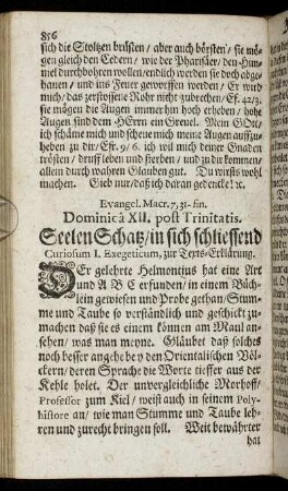Evangel. Macr. 7, 31-fin. Dominica XII. post Trinitatis.