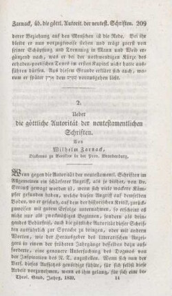 209-240 Über die göttliche Auctorität der neutestamentlichen Schriften