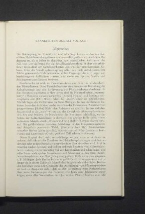 Krankheiten und Schädlinge