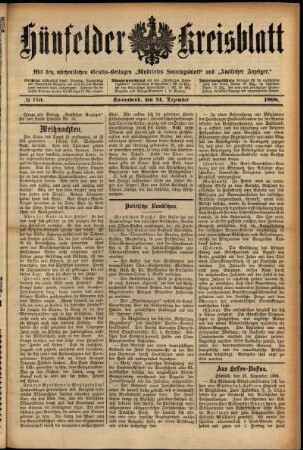 Ausgabe vom Samstag, den 24. Dezember 1898.