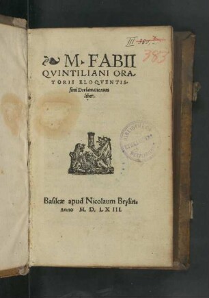 M. Fabii Quintiliani Declamationum liber