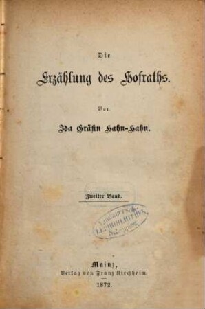 Die Erzählung des Hofraths, 2
