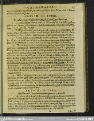 Articulus LXXIV. Si testimoniis innocentiam suam probare reus velit