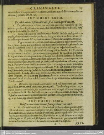 Articulus LXXIV. Si testimoniis innocentiam suam probare reus velit