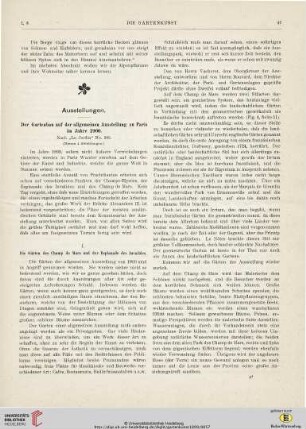 Der Gartenbau auf der allgemeinen Ausstellung zu Paris im Jahre 1900