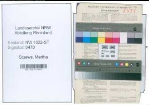 Entnazifizierung Martha Stuewe , geb. 16.02.1896 (Telefonistin)