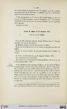 Séance du Comité du 15 novembre 1875