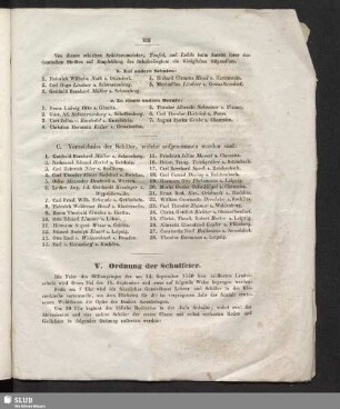 V. Ordnung der Schulfeier