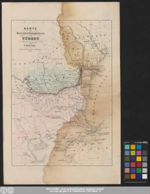 Karte des Kriegsschauplatzes in der Türkey