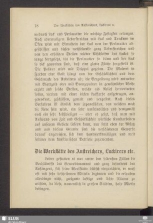 Die Werkstätte des Anstreichers, Lackirers etc.