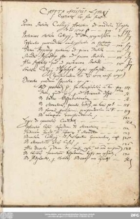 Capita Huius Libri s[cilicet] Contenta haec fere sunt: