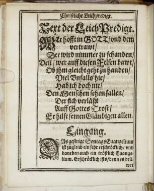 Christliche Leichpredigt