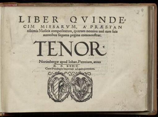 Liber quindecim missarum. Tenor