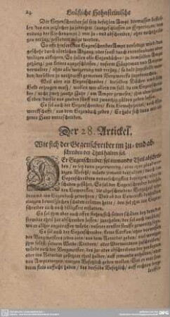Der 28. Artickel. Wie sich der Gegenschreiber im Zu- und abschreiben der Theil halten sol.