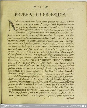 Praefatio Praesidis