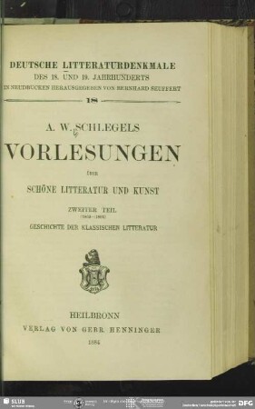 2: (1802 - 1803) - Geschichte der klassischen Literatur