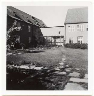 Grünflächen an der Albrecht-Dürer-Schule, Bromberg: Spalier am Schulgebäude