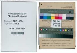 Entnazifizierung Erich Max Huhn , geb. 10.07.1907 (Kaufmann)