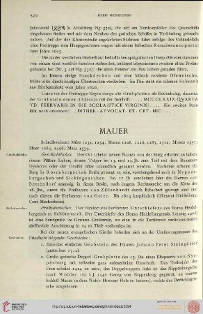 Mauer, Meckesheim, Mönchzell, Mückenloch, Neckargemünd