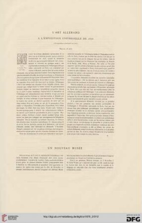L'art allemand à l'Exposition universelle de 1878