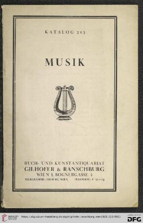 Nr. 213: Katalog: Musik
