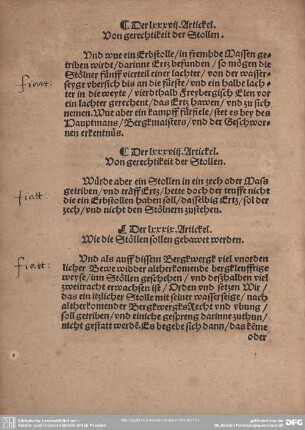 Der LXXXIX. Artickel. Wie die Stollen sollen gebauet werden.