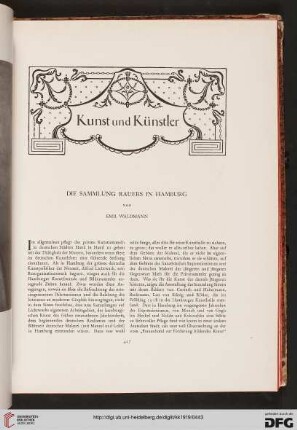 Die Sammlung Rauers in Hamburg