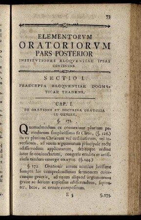 Sectio I. Praecepta Eloquentiae Dogmaticae Tradens.