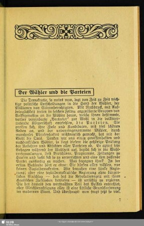 Der Wähler und die Parteien